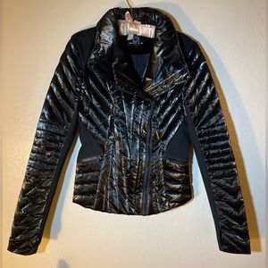 Blanc Noir moto puffer jacket